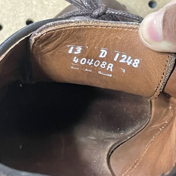 Allen Edmonds Delray Split Toe Blutchers Mens Chili Brown Size 13 D Handmade USA